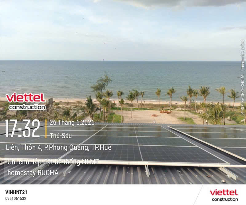 Công trình điện năng lượng mặt trời Viettel Construction đã lắp đặt 2