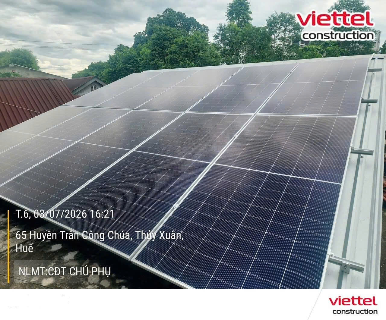Công trình điện năng lượng mặt trời Viettel Construction đã lắp đặt 3