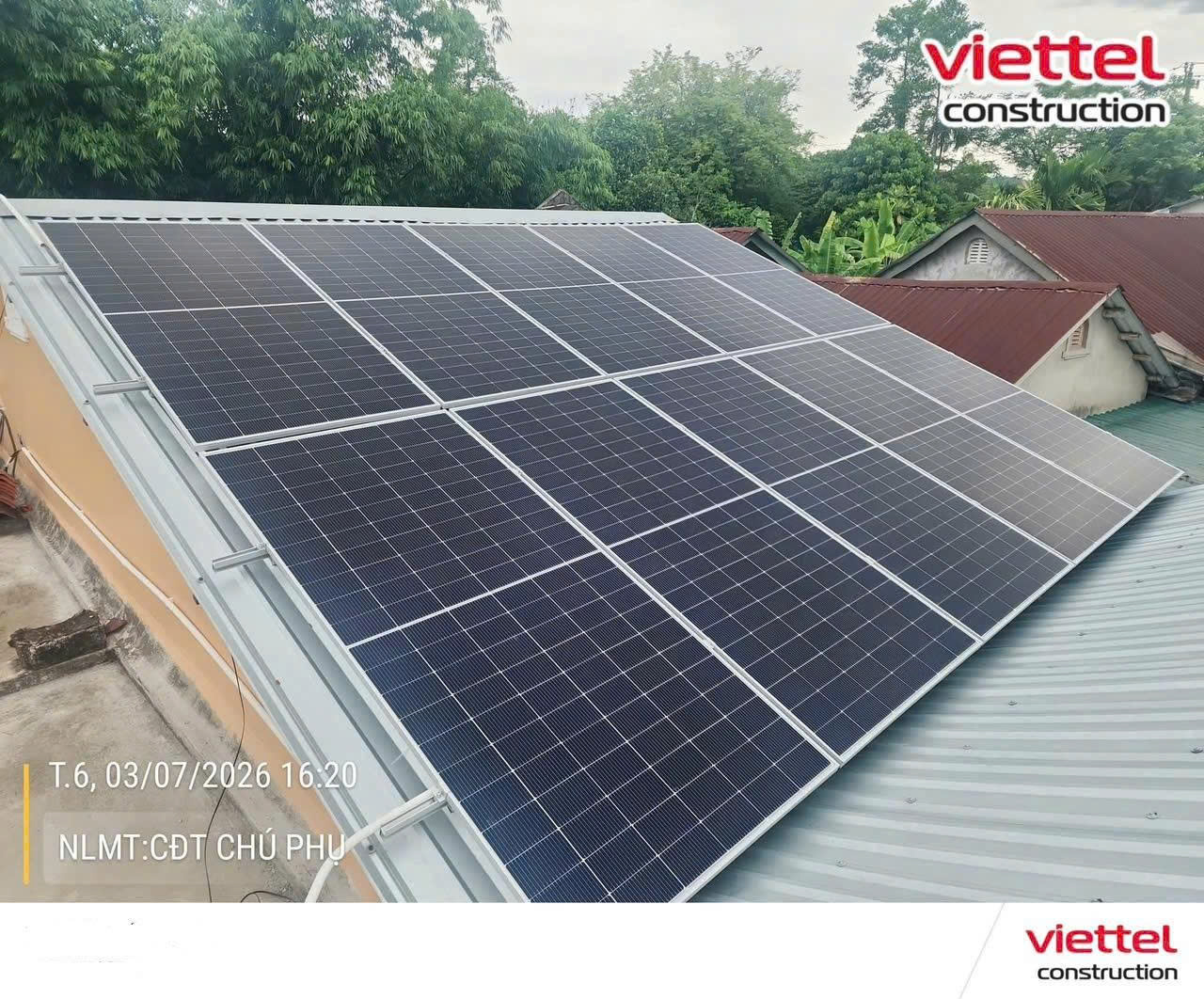 Công trình điện năng lượng mặt trời Viettel Construction đã lắp đặt 7